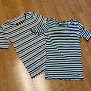 Lot of 2 J Crew striped Perfect Fit tees XS